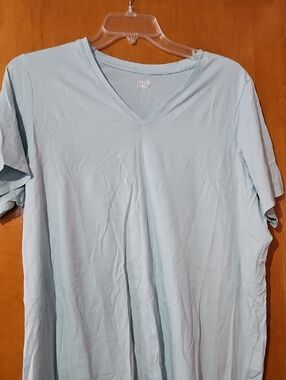 Lands' End Light Blue V-Neck Tee